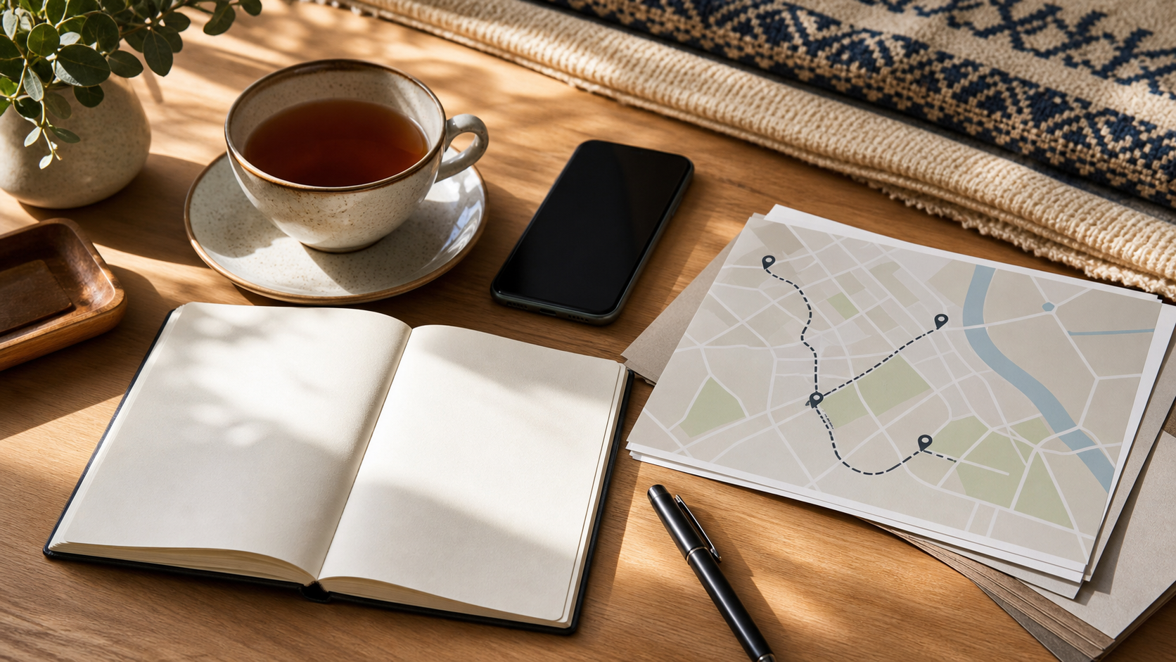 Coordinator notes — leather journal and pen